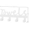 MyGift Wall Mounted Black Metal Towel Rack with 5 Dual Hooks and Cut Out Towels Design, Decorative Hanging Towel Hooks(Small White)