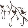 MyGift Wall Mounted Rustic Bronze Metal Branch & Bird Design Coat Hanger / 3-Hook Storage Rack