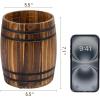 MyGift Wine Barrel Design Kitchen Utensil Crock, Vintage Rustic Burnt Wood Cooking Tool Holder(Burnt Wood)