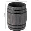 MyGift Wine Barrel Design Kitchen Utensil Crock, Vintage Rustic Burnt Wood Cooking Tool Holder(Vintage Gary)