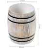 MyGift Wine Barrel Design Kitchen Utensil Crock, Vintage Rustic Burnt Wood Cooking Tool Holder(Vintage White)
