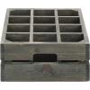 MyGift Wooden Crate Drink Carrier, Rustic Reclaimed Style Gray Wood 12 Bottle Holder Storage Crate with Handles