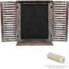 Rustic Vintage Wood Standing Chalkboard/Wall Mounted Blackboard w/Folding Shutter Doors – MyGift®