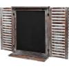 Rustic Vintage Wood Standing Chalkboard/Wall Mounted Blackboard w/Folding Shutter Doors – MyGift®