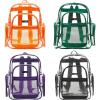 17 Inch Clear PVC Backpack with Purple Trim and 5 Zipper Compartments, Transparent School Bookbag for Boys Girls, Travel or Work Bag for Men Women(Assorted Colors (Set of 20))