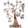 MyGift 14-Inch Modern Bronze Jewelry Organizer Tree with Bird Nest – Holds 48 Earrings, Necklace & Bracelet Stand, Metal Tabletop Display for Rings, Trinkets – Decorative Storage for Home Décor(Bronze)
