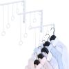 MyGift 3 Pack Wall Mounted Black Metal Garment Rack with 5 Hanging Rings, Sturdy for Clothing Display, Retail Clothing Organizer, Wall Hanger for Clothes, Coat Hanger for Entryway, Mudroom, Bedroom(White)