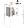 MyGift 3 Tier Clear Acrylic Table, Accent Furniture for Living Room, Bedroom Clear Nightstand Side End Tables(24 Inch (2 Tier))