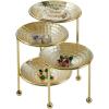 MyGift 3 Tier Jewelry Dish Organizer, 4 Inch Hammered Silver Metal Dishes and Stand, Decorative Ring Tray Jewelry Holder Display Tower for Earrings Necklace Bracelet – Handcrafted in India(Brass  4 Tier)