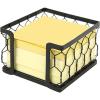 MyGift 3 X 3 Matte Black Metal Chicken Wire Office Desktop Sticky Note Dispenser, Square Memo Pad Holder