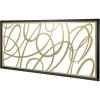 MyGift 44 x 22 Large Gold Metal Minimalist Abstract Laser Cut Design Wall Art, Suitable for Hotel Living Room Office Accent Home Decor, Ready to Hang Panel(Gold/ Black)