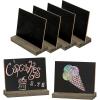 MyGift 5 x 6″ Place Card Chalkboard Sign with Rustic Brown Wood Base Stand for Wedding, Food Buffet Label, Table Numbers, Message Boards, Party Decorations, Event Supplies, Set of 6(Rustic Brown)