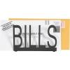 MyGift Black Metal Desktop Mail Sorter Organizer with Bills in Block Cut Out Letter Design(BILLS)