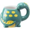 MyGift Ceramic Cute Coffee Mugs for Women Children Men with Adorable Turquoise Brontosaurus Dinosaur Cartoon Design(Turquoise)