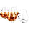 MyGift Clear Crystal Tulip-Shaped Whiskey Tasting Snifter Tumbler Glasses, Set of 4 – Includes Gift Box