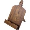 MyGift Cookbook Stand Recipe Book Holder with Brown Wood Cutting Board Design, Cookbook Holder for Countertop Display(Brown)