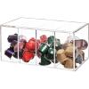 MyGift Deluxe Clear Acrylic Coffee Pod Holder, Coffee Bar Accessories Organizer with 4 Compartments and Hinged Lid