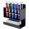 MyGift Dry Erase Marker Holder 10 Slots Whiteboard Marker Holder for Wall Dry Erase Eraser Holder Wall Mount Black(Black)