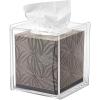 MyGift Facial Tissue Dispenser Box, Square Clear Acrylic Napkin Cube Holder with Easy Slide Out Cover for Bathroom, Office Tabletop