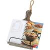 MyGift Farmhouse Torched Wood Cookbook Stand – Rustic Wooden iPad Tablet Recipe Binder Reading Book Holder with Kickstand(Torched Brown)