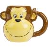 MyGift Fun Cartoon Brown Monkey Ceramic Mug with Tail Handle, Animal Themed Drinkware Cup