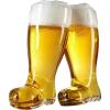 MyGift Giant 2 Liter Das Boot Beer Glasses Set of 2 – Oversized German Style Stein for Oktoberfest, Themed Parties, & Holiday Decor – BPA-Free Large Capacity Clear Glass