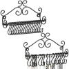 MyGift Jewelry Organizer – Wall Mounted Black Metal Scrollwork Design Necklace Holder Jewelry Display Storage Rack with 20 Hanging S-Hooks(Black  Set of 2)