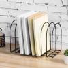 MyGift Large Desktop Document Holder, Brass Metal Wire File Folder Organizer Rack with 8-Slots and Arch Design(Black)