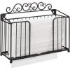 MyGift Modern Brass Tone Metal Wire Commercial Wall Mounted or Tabletop Paper Folded Towel Holder Dispenser Rack (Tree and Bird)(Black-small)