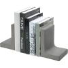 MyGift Modern Gold Concrete Office Bookshelf Decor Bookends for Heavy Book and Textbooks, Desktop Book Holder, 1 Pair(Gray)