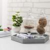 MyGift Modern Gray Concrete Hexagonal Decorative Display Bathroom Vanity Tray(Gray-hexagon)