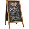 MyGift Rustic Brown Wood Sidewalk A-Frame Double Sided Chalkboard Sign, 40-Inch Sandwich Memo Board