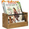 MyGift Rustic Burnt Wood Magazine Rack with Industrial Black Metal Pipe, Wall Mounted Magazine Newspaper Brochure Holder Display Organizer for Home Office Waiting Room