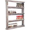 MyGift Rustic Torched Wood Wall Hanging Spice Rack, 4 Tier Seasoning Jar Shelves Pantry Organizer