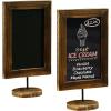 MyGift Set of 2, 12 Inch Chalkboard Sign with Burnt Wood Rectangular Frame and Round Base, Rustic Wedding Table Place Card Signage, Small Kitchen Countertop Memo Board(Rustic Brown  Set of 2)
