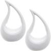 MyGift Set of 2 Tabletop Planter Pots, White Ceramic Air Plant Holder with Tear Drop Shape, Decorative Indoor Garden Containers for Mini Succulent Plants