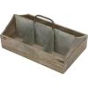MyGift Vintage Brown Solid Wood Home Storage Crate Organizer Caddy with 6 Compartments and Galvanized Zinc Metal Dividers and Handle
