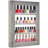 MyGift Vintage Gray Wood Wall Mounted Nail Polish Holder Display Rack with 4 Tier Shelf, Essential Oil Bottle Organizer(Vintage Gray)