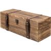 imageMyGift Vintage Wooden Wine Gift Box  Single Bottle Holder with Locking Latch ampamp Leather Straps Rustic Brown Wedding Champagne Beer 14x5x5 Inches