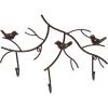 MyGift Wall Mounted Rustic Bronze Metal Branch & Bird Design Coat Hanger / 3-Hook Storage Rack