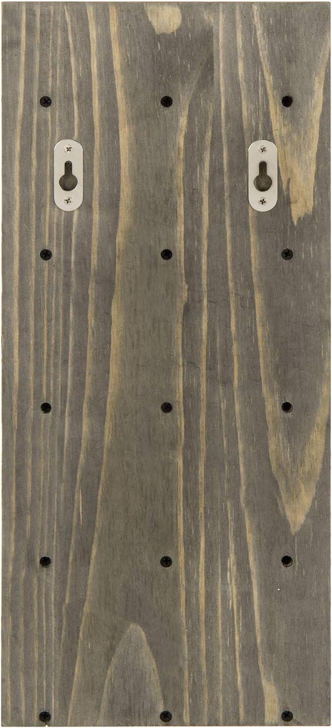 imageMyGift 5 Tier Vintage Gray Solid Wood Sunglasses Holder Rack Wall Mounted Eye Glasses Shelf or Tabletop Display Stand Retail Eyewear Showcase Storage OrganizerVintage Gray