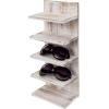 MyGift 5 Tier Vintage Gray Solid Wood Sunglasses Holder Rack, Wall Mounted Eye Glasses Shelf or Tabletop Display Stand, Retail Eyewear Showcase Storage Organizer(Whitewashed)