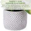 MyGift Artificial Eucalyptus Plant in Modern Gray Concrete Pots with Geometric Embossed Pattern (1, Blue)(White Diamond Pattern)