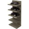 MyGift 5 Tier Vintage Gray Solid Wood Sunglasses Holder Rack, Wall Mounted Eye Glasses Shelf or Tabletop Display Stand, Retail Eyewear Showcase Storage Organizer(Vintage Gray)