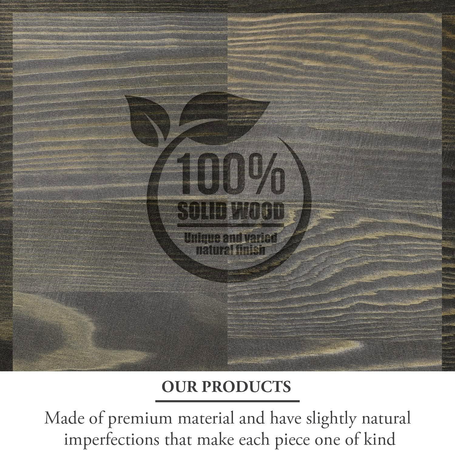 imageMyGift Vintage Gray Wood Shadow Box with 9Compartments Freestanding or Wall Mounted Curio Display Shelf for Knick Knacks Collectible Figurines Crystals