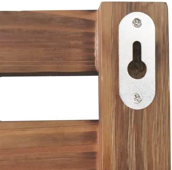 imageMyGift Wall Mounted Burnt Wood Entryway Organizer Key Holder Rack with 4 Hooks and 3 Tiered Decorative Display ShelvesBrown