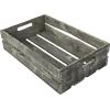 MyGift Rustic Weathered Gray Wood Nesting Storage Crates with Cutout Handles, Decorative Coastal Wooden Pallet Stackable Open Top Bin Boxes, 3 Piece Set