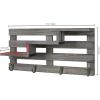 MyGift Wall Mounted Burnt Wood Entryway Organizer Key Holder Rack with 4 Hooks and 3 Tiered Decorative Display Shelves(Grey)