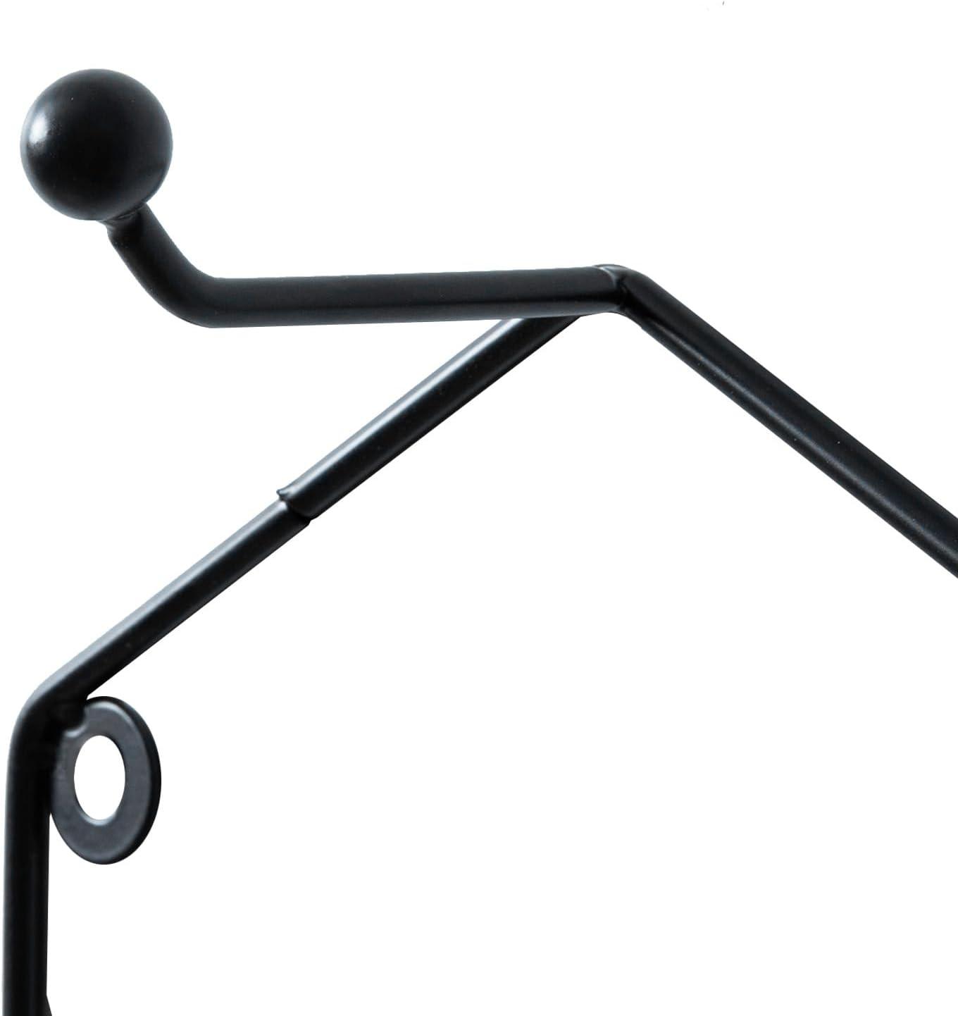 imageMyGift Modern Wall Mounted Mug Holder Coffee Mug Racks Geometric Black Metal 9 Cup Rack Holder Set of 3Black