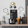 MyGift Modern Wall Mounted Mug Holder Coffee Mug Racks, Geometric Black Metal 9 Cup Rack Holder, Set of 3(Black)